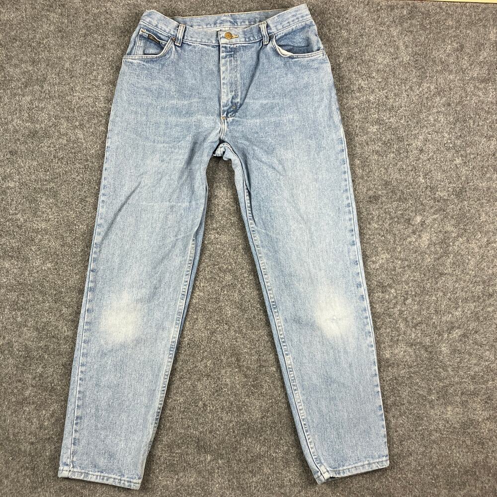 Wrangler Vintage Jean Women Size 34x30 Light Wash Blue High Rise Straight Leg 90